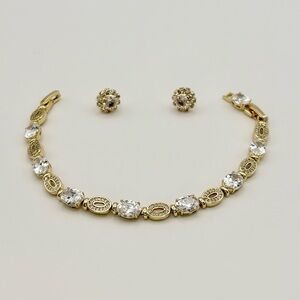 Gold Bracelet and Matching Studs Set
